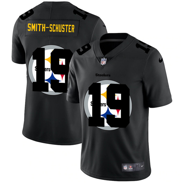 Men's Pittsburgh Steelers #19 JuJu Smith-Schuster 2020 Black Shadow Logo Limited Stitched NFL Jersey